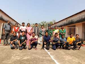 Annual Sports Day 2025-26 begins—ready with the badminton team.